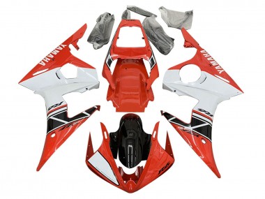 Best 2005 Yamaha YZF 600 R6 Motorcycle Fairings - White Red Glossy Black UK
