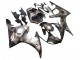 2005 Yamaha YZF 600 R6 Motorcycle Fairings - Matte Black Grey Geometric UK