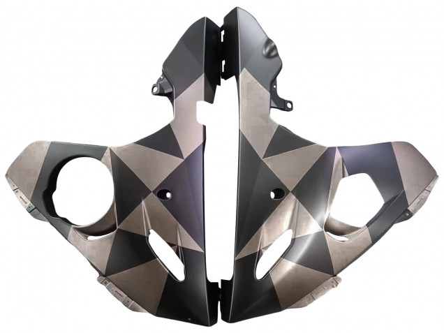 2005 Yamaha YZF 600 R6 Motorcycle Fairings - Matte Black Grey Geometric UK