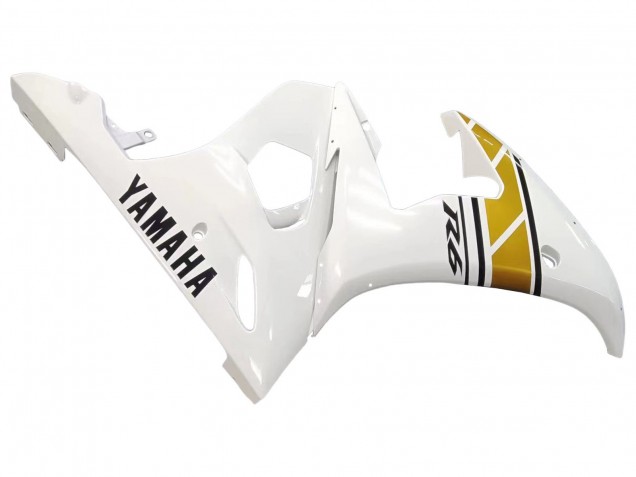 2005 Yamaha YZF 600 R6 Motorcycle Fairings - White Gold Black UK