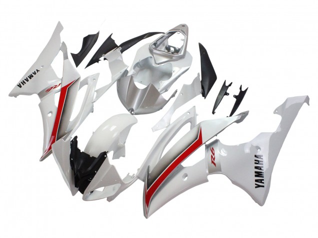 2008-2016 Yamaha YZF 600 R6 Motorcycle Fairings - White Red UK