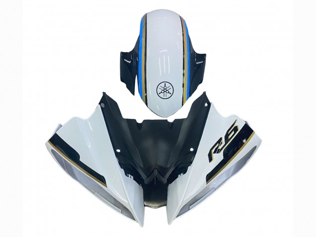 2008-2016 Yamaha YZF 600 R6 Motorcycle Fairing - White Blue Glossy Black UK