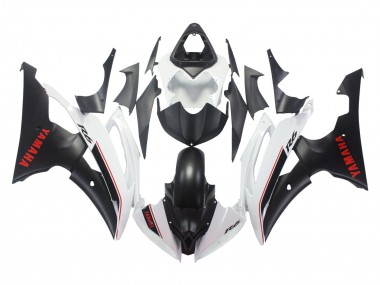 Best 2008-2016 Yamaha YZF 600 R6 Motorcycle Fairings - White Matte Black Red Decals UK
