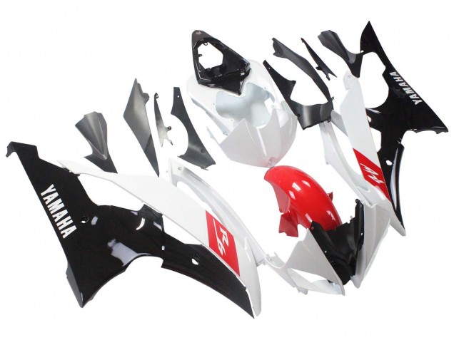 2008-2016 Yamaha YZF 600 R6 Motorcycle Fairings - White Red Glossy Black UK