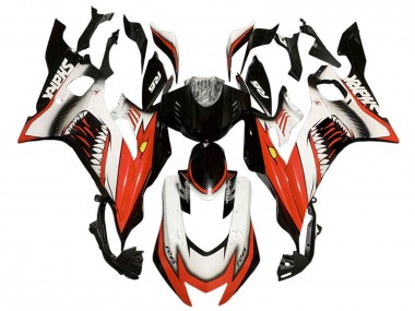 Best 2017-2023 Yamaha YZF 600 R6 Motorcycle Fairings - White Red Black Shark UK