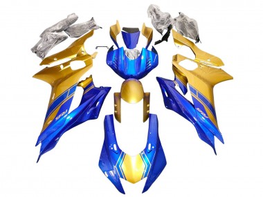 Best 2017-2023 Yamaha YZF 600 R6 Motorcycle Fairings - Gold Blue UK