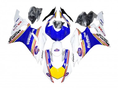 Best 2017-2023 Yamaha YZF 600 R6 Motorcycle Fairings - White Blue Yellow Rothmans UK