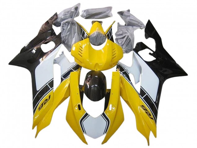 2017-2023 Yamaha YZF 600 R6 Motorcycle Fairings - White Yellow Glossy Black UK