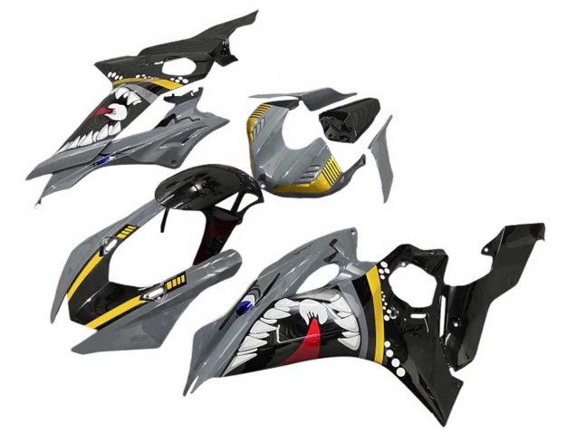 2017-2023 Yamaha YZF 600 R6 Motorcycle Fairings - Grey Yellow Glossy Black Shark UK