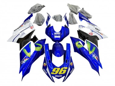 Best 2017-2023 Yamaha YZF 600 R6 Motorcycle Fairings - White Blue Black Green MoviStar Semakin Didepan UK
