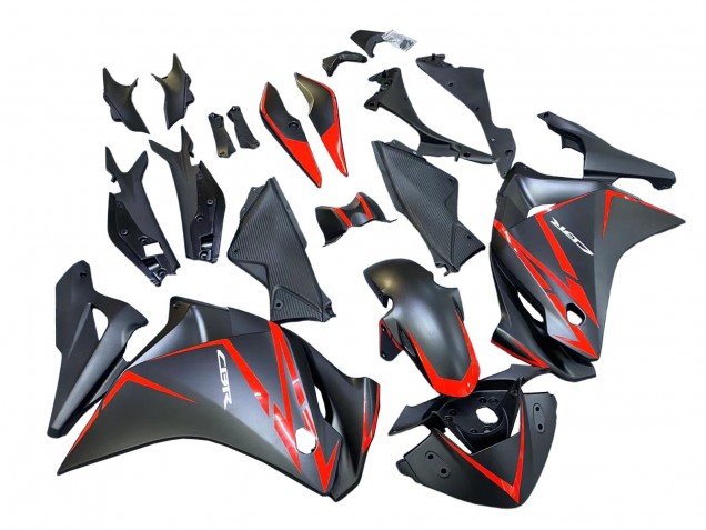 2011-2015 Honda CBR250RR Motorcycle Fairings - Matte Black Red Stripe UK