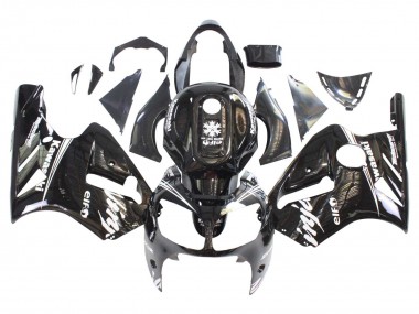 Best 2000-2001 Kawasaki ZX12R Motorcycle Fairings - Glossy Black White Elf Snow UK