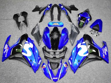 Best 2015-2018 Yamaha YZF R3 Motorcycle Fairings - Blue Black Green Monster UK
