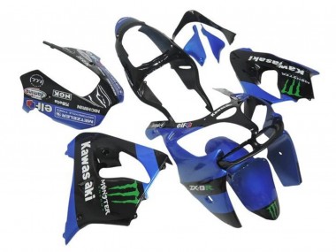 Best 2000-2001 Kawasaki ZX9R Motorcycle Fairings - Blue Black Green Monster UK