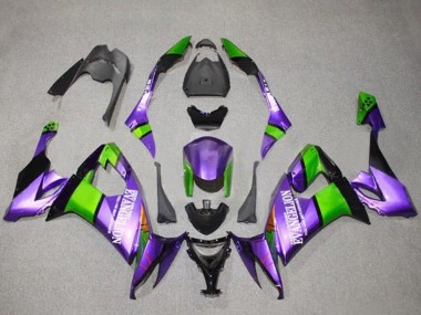 Best 2008-2010 Kawasaki ZX10R Motorcycle Fairings - Purple Green Black Evangelion UK