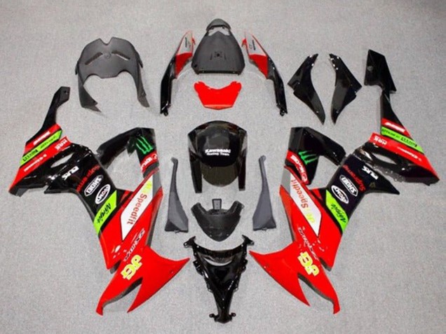 2008-2010 Kawasaki ZX10R Motorcycle Fairings - Red Green Black Yellow UK