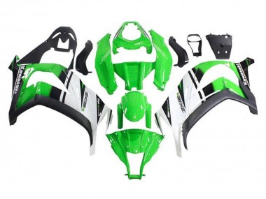 Best 2011-2015 Kawasaki ZX10R Motorcycle Fairings - Green White Black Stripe UK