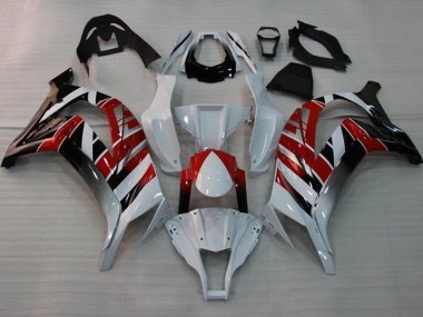 Best 2011-2015 Kawasaki ZX10R Motorcycle Fairings - White Red Black Stripe UK