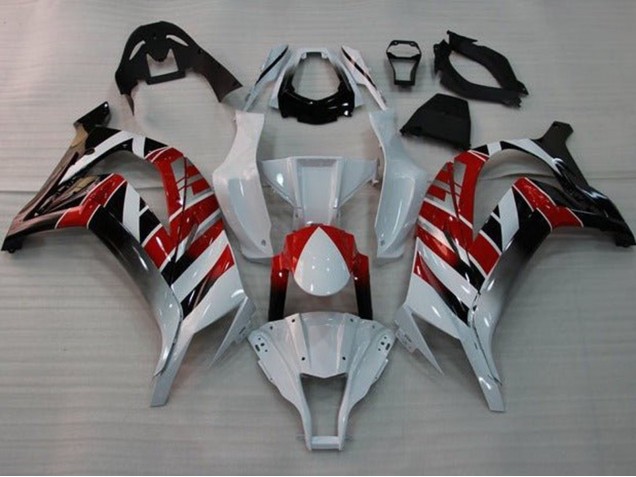 2011-2015 Kawasaki ZX10R Motorcycle Fairings - White Red Black Stripe UK