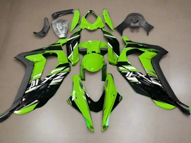Best 2016-2020 Kawasaki ZX10R Motorcycle Fairings - Green Glossy Black UK