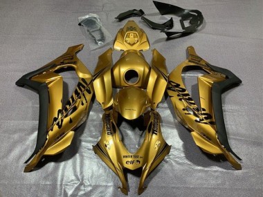 Best 2016-2020 Kawasaki ZX10R Motorcycle Fairings - Gold Black UK