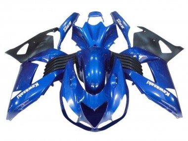 Best 2006-2011 Kawasaki ZX14R ZZR1400 Motorcycle Fairings - Blue Black White Decal UK