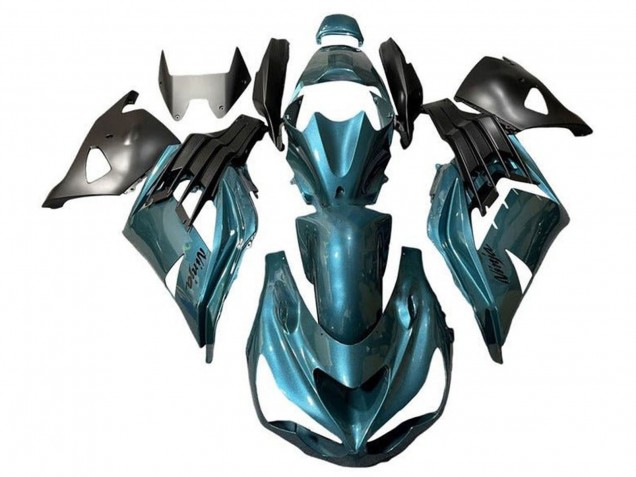 2012-2024 Kawasaki ZX14R ZZR1400 Motorcycle Fairings - Metallic Teal Blue UK