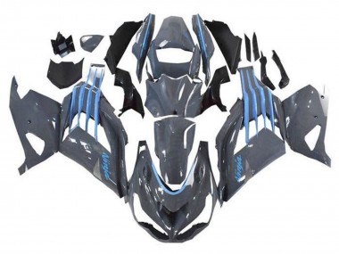 Best 2012-2024 Kawasaki ZX14R ZZR1400 Motorcycle Fairings - Nardo Grey Blue UK
