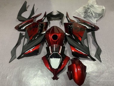 Best 2013-2024 Kawasaki EX300 Motorcycle Fairings - Red Black White UK