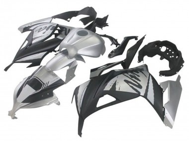 Best 2013-2024 Kawasaki EX300 Motorcycle Fairings - Silver Black UK