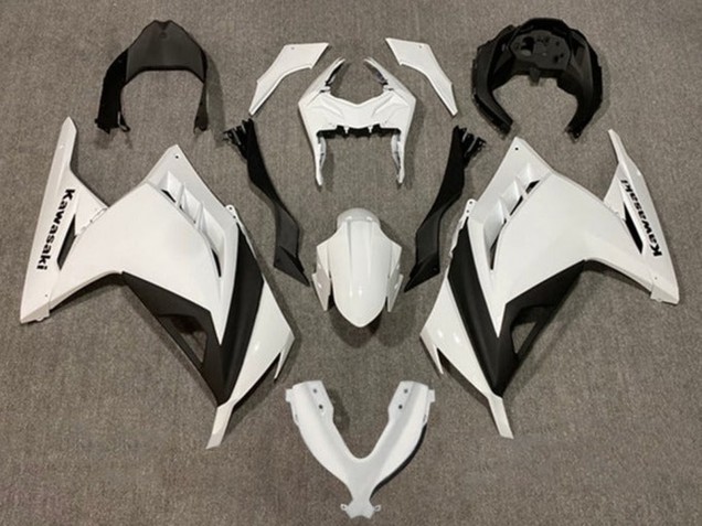 2013-2024 Kawasaki EX300 Motorcycle Fairings - Pearl White Black UK