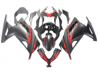 Best 2013-2024 Kawasaki EX300 Motorcycle Fairing - Matte Black Red UK