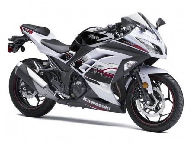 2013-2024 Kawasaki EX300 Motorcycle Fairings - White Black Red Accents UK