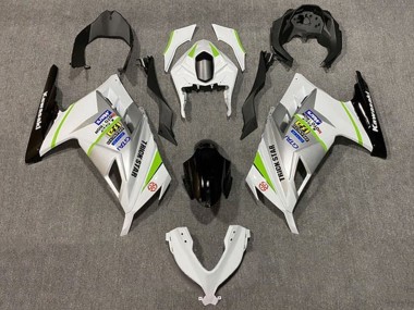 Best 2013-2024 Kawasaki EX300 Motorcycle Fairings - White Silver Green Black UK