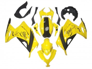 Best 2013-2024 Kawasaki EX300 Motorcycle Fairings - Yellow Black Pikachu UK