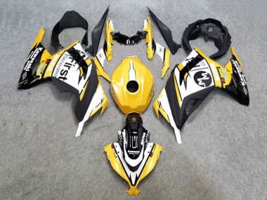 Best 2013-2024 Kawasaki EX300 Motorcycle Fairings - Yellow White Black UK