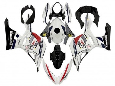 Best 2018-2024 Kawasaki Ninja 400 Motorcycle Fairings - White Grey Yellow Red Black Stripe UK