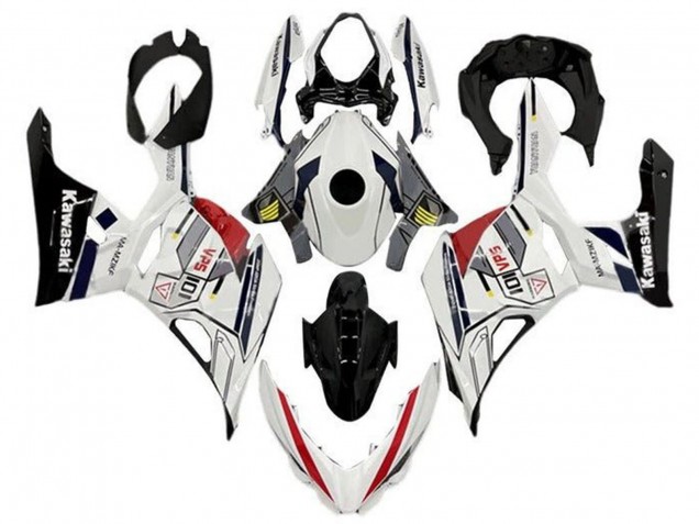 2018-2024 Kawasaki Ninja 400 Motorcycle Fairings - White Grey Yellow Red Black Stripe UK
