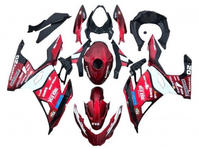 2018-2024 Kawasaki Ninja 400 Motorcycle Fairings - Red Blue White Trick Star Bridgestone UK