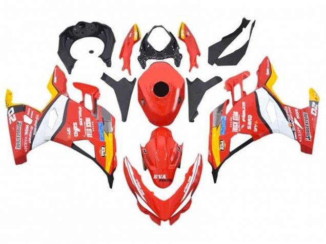 2018-2024 Kawasaki Ninja 400 Motorcycle Fairings - Red White Yellow Black Trick Star Bridgestone UK