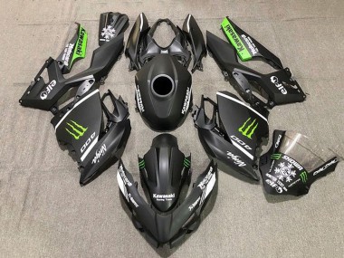 Best 2018-2024 Kawasaki Ninja 400 Motorcycle Fairings - Matte Black White Green Monster Snow UK