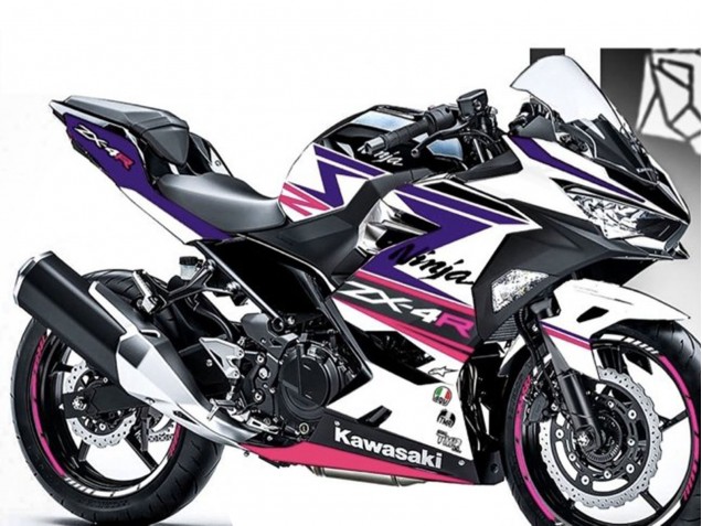 2018-2024 Kawasaki Ninja 400 Motorcycle Fairings - White Purple Pink UK