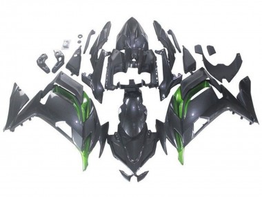 Best 2020-2024 Kawasaki Ninja 650 EX650 Motorcycle Fairings - Faux Carbon Fiber Green UK