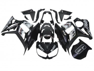 Best 2010-2016 Kawasaki Z1000SX Motorcycle Fairings - Glossy Black White Mobil West UK