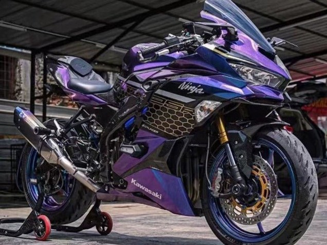 2019-2025 Kawasaki ZX25R ZX-25R Motorcycle Fairings - Purple Blue Gold Gradient Honeycomb UK