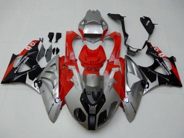 Best 2009-2014 BMW S1000RR Motorcycle Fairings - Silver Red Black UK