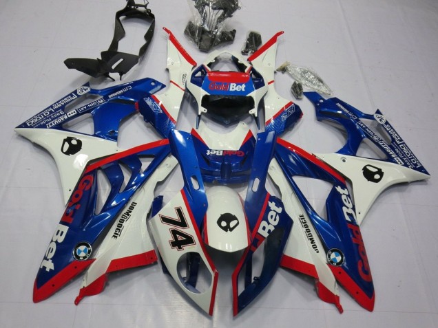 2009-2014 BMW S1000RR Motorcycle Fairings - White Red Blue GoldBet UK