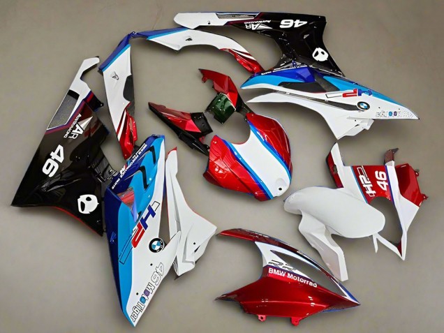 2019-2022 BMW S1000RR Motorcycle Fairings - White Red Blue HP UK