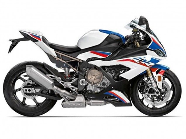 2019-2022 BMW S1000RR Motorcycle Fairings - White Blue Red Stripe UK