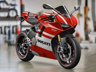 Best 2018-2019 Ducati Panigale V4 V4S Motorcycle Fairings - White Red Stripe UK